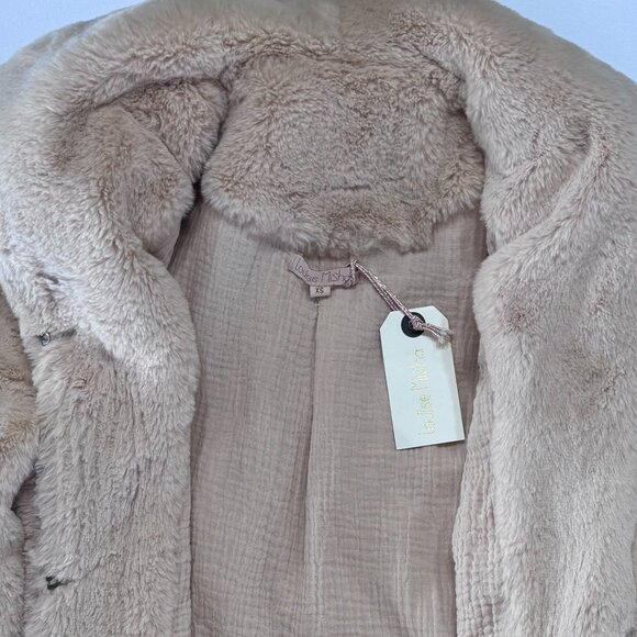 LOUISE MISHA - EMBROIDERED NATASHA COAT - FAUX FUR/COTTON - CREAM - XS - NWT - Picture 4 of 5